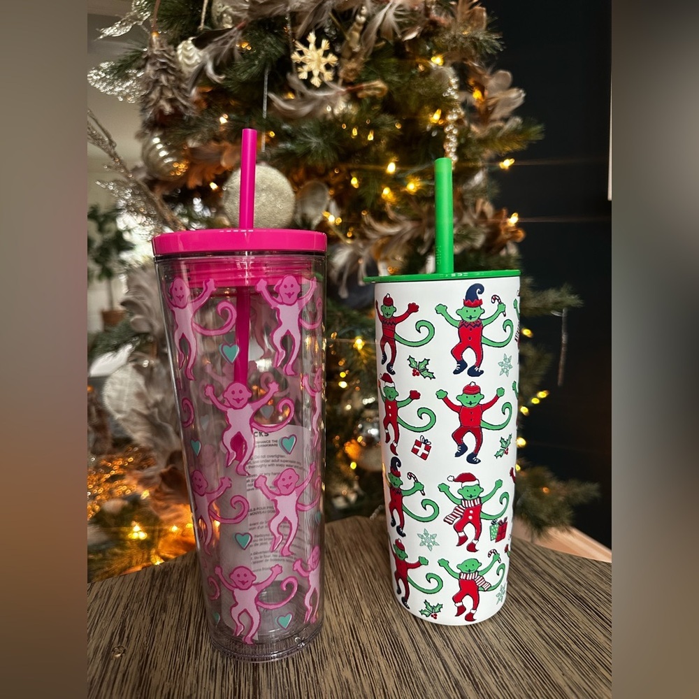 Set of 2 Roller Rabbit x Starbucks drink cups
